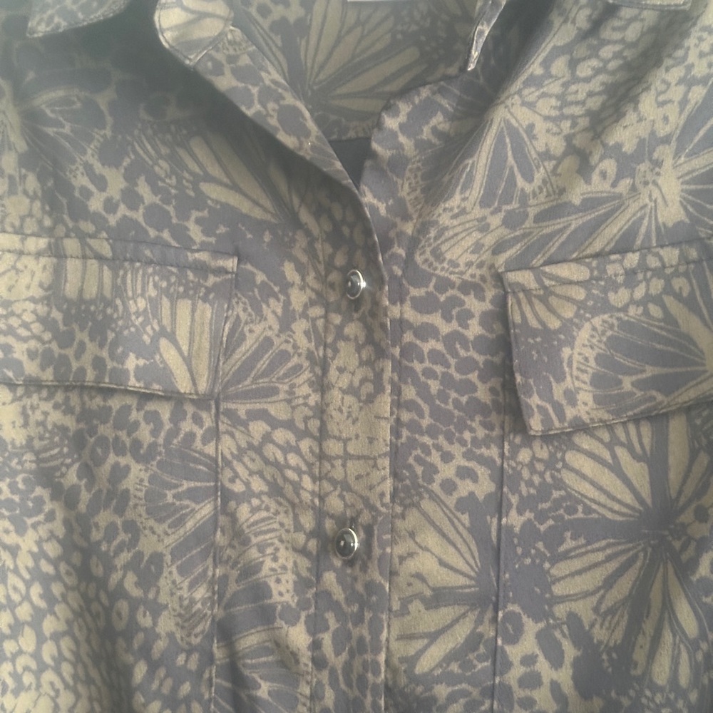 Chico's Olive Green and Black Long Sleeve Shirt Dress - Picture 3 of 5
